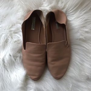 HALOGEN NUDE LEATHER LOAFER MULE SIZE 7.5